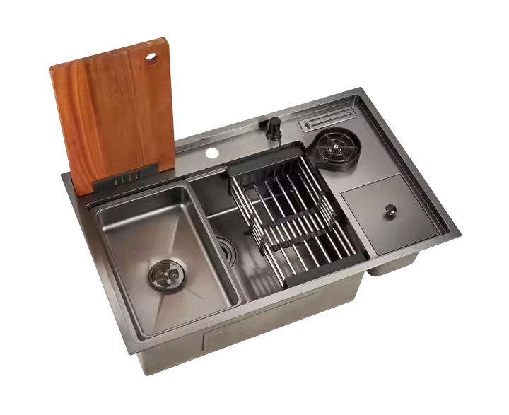 Black Multi Functional 304 Stainless Steel Kitchen Sink factory