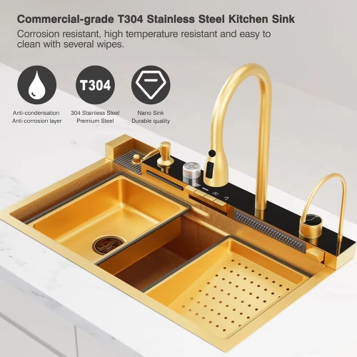 DIGITAL SMARTWORKSTATION WATERFALL KITCHEN SINK factory
