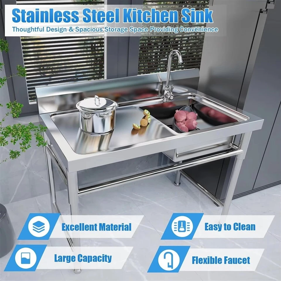 Floor-standing Stainless Steel Commercial Kitchen Sink suppliers
