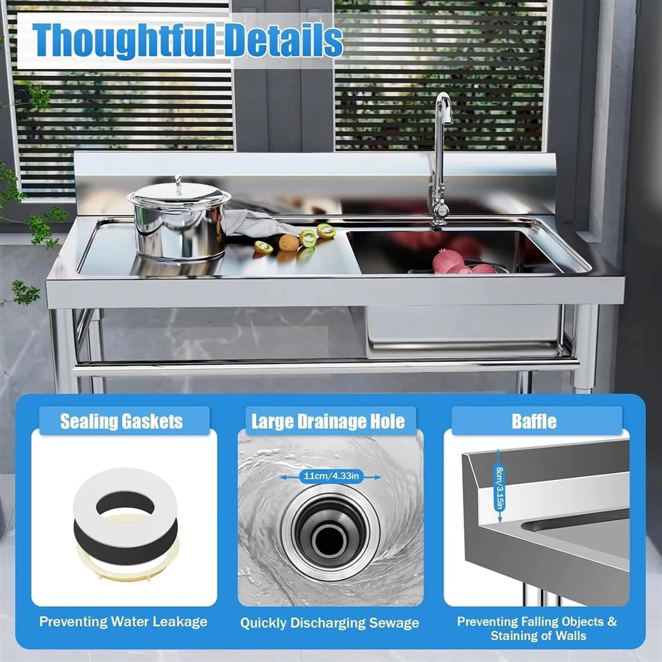 Floor-standing Stainless Steel Commercial Kitchen Sink best