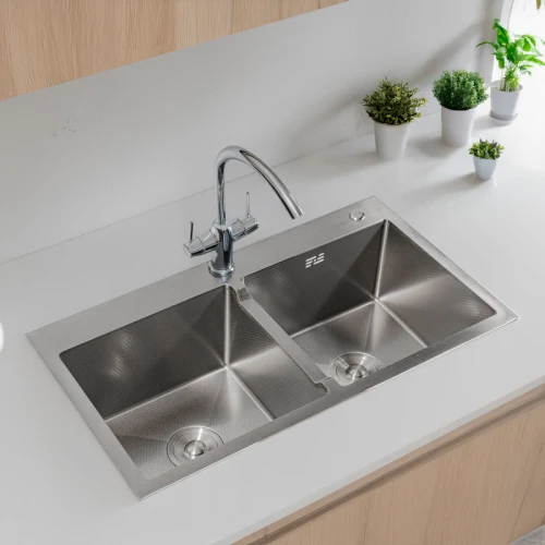 Honeycomb Finish Double Bowl Sink factory