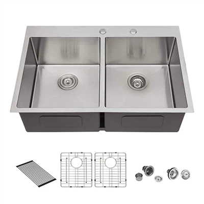 Double Bowl Drop-in Stainless Steel Kitchen Sink