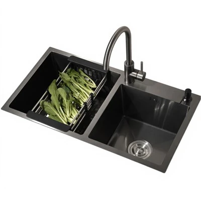 Double Bowl PVD Black Kitchen Sink