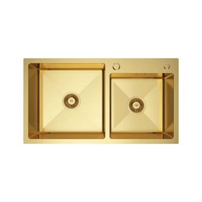 Luxury Nano Gold Double-Bowl Kitchen Sink