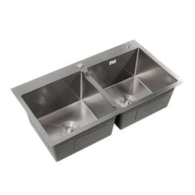 Honeycomb Finish Double Bowl Sink