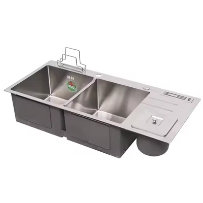 Household Kitchen Sink With A Built-in Waste Bin