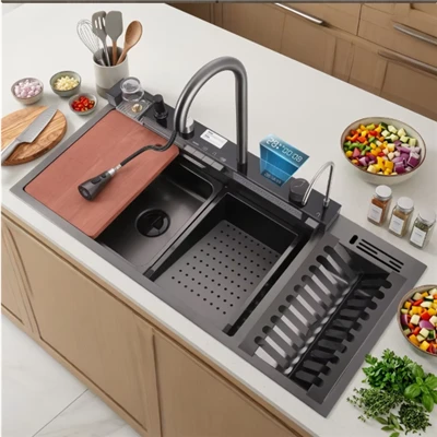 Multi-Functional Piano Waterfall Handmade Modern Smart Kitchen Sink
