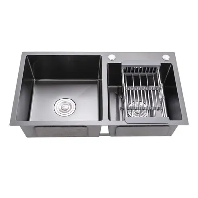 Nano Black Stainless Steel Double-trough Kitchen Sink