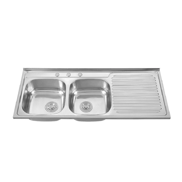 Double Bowl Kitchen Sink With Integrated Drainer Board factory