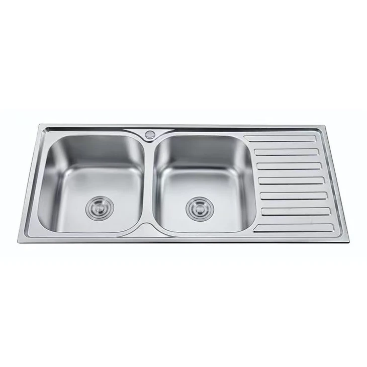 Double Bowl Kitchen Sink With Integrated Drainer Board
